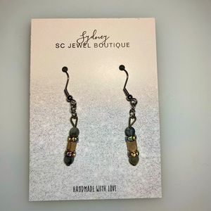 Handmade gold and black earrings